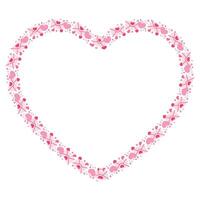 Hand drawn hearts border and frame vector