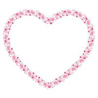 Hand drawn hearts border and frame vector