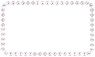 Hand drawn hearts border and frame on white background vector