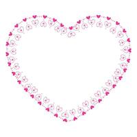 Hand drawn hearts border and frame vector