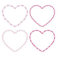 Hand drawn hearts border and frames collection vector