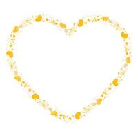 Hand drawn hearts border and frame on white background vector