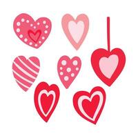 Hand drawn hearts illustration collection vector