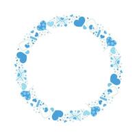 Hand drawn hearts border and frame on white background vector