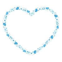 Hand drawn hearts border and frame on white background vector