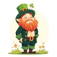 Leprechaun dressed up for St. Patrick's Day vector