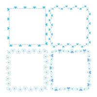 Hand drawn hearts border and frames collection vector