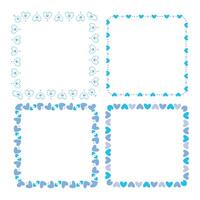 Hand drawn hearts border and frames collection vector