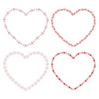 Hand drawn hearts border and frames collection vector