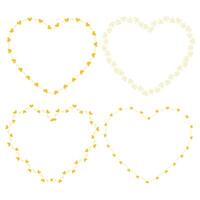 Hand drawn hearts border and frames collection vector