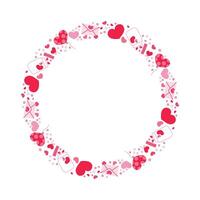 Hand drawn hearts border and frame on white background vector