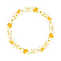Hand drawn hearts border and frame on white background vector