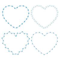 Hand drawn hearts border and frames collection vector