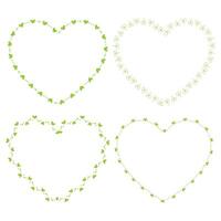Hand drawn hearts border and frames collection vector