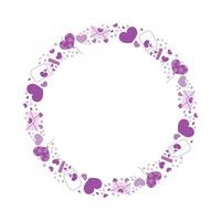 Hand drawn hearts border and frame on white background vector