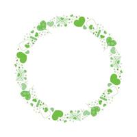 Hand drawn hearts border and frame on white background vector