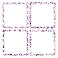 Hand drawn hearts border and frames collection vector