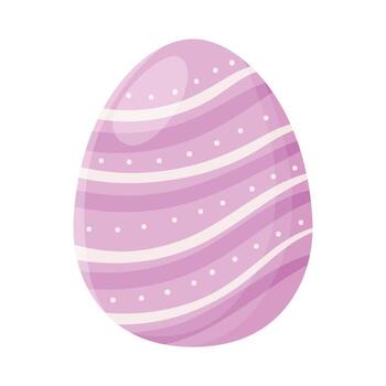 Flat easter egg on white background vector