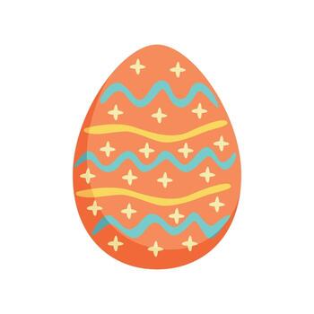 Flat easter egg on white background vector
