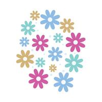 Pretty flowers collection in flat style vector