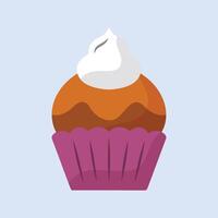 Cupcake dessert on white background design vector