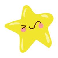 Cute Star Character Mascot Flat Cartoon Emoticon vector