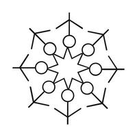 Hand drawn snowflake illustration on white vector