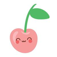 Cute and funny illustration with cartoon Cherry vector