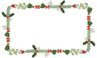 Hand drawn christmas wreath illustration on a white vector