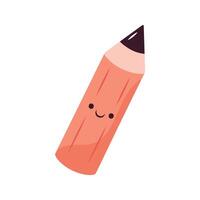 Cartoon pencil illustration on white vector