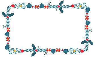 Hand drawn christmas wreath illustration on a white background vector