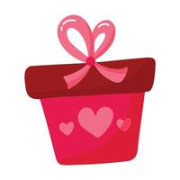 gift box with bow and heart decoration Saint Valentines present vector