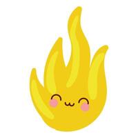 Hand drawn fire cartoon illustration on white background vector