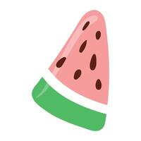 Slice watermelon fruit on white background icon isolated vector