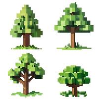 Pixel trees set vector