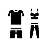 ropa deportiva ropa glifo icono ilustración vector