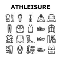 atletismo ropa Moda íconos conjunto vector