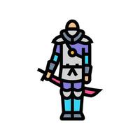 calle samurai cyberpunk color icono ilustración vector
