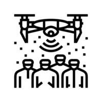 futuristic dystopia cyberpunk line icon illustration vector