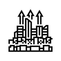 urban sprawl cyberpunk line icon illustration vector