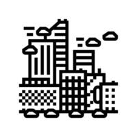 techno dystopian aesthetic line icon illustration vector