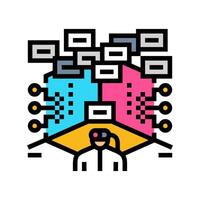 virtual hacking spaces color icon illustration vector