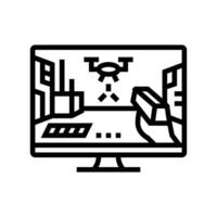 cyberpunk game line icon illustration vector