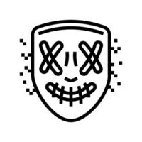 hacker máscara cyberpunk línea icono ilustración vector