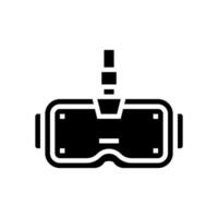 virtual realidad engranaje cyberpunk glifo icono ilustración vector