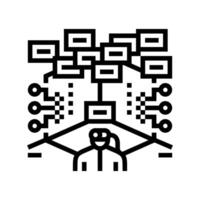 virtual hacking spaces line icon illustration vector