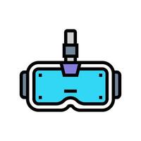 virtual reality gear cyberpunk color icon illustration vector