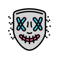 hacker mask cyberpunk color icon illustration vector