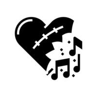 emo music glyph icon illustration vector