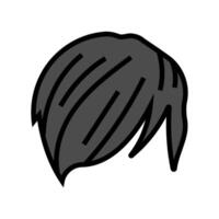 side swept bangs emo color icon illustration vector